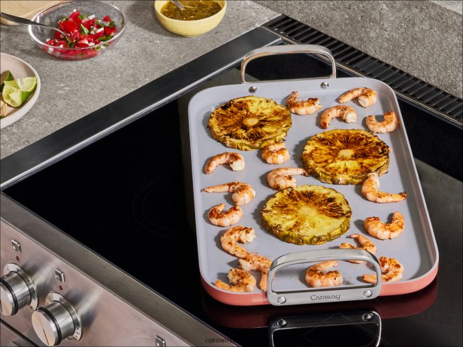 köksredskap perracotta D2426085 Caraway grill med dubbla brännare